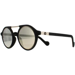 Moncler Sunglasses ML0083 02C Rubber Black Silver Mirror