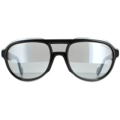 Moncler Sunglasses ML0055 01C Shiny Black Grey Mirror