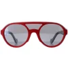 Moncler Sunglasses ML0052 66C Shiny Red and Grey Transparent Grey Mirr