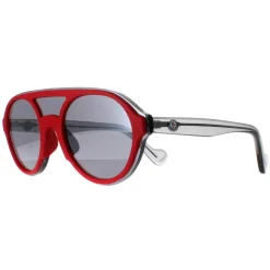 Moncler Sunglasses ML0052 66C Shiny Red and Grey Transparent Grey Mirr
