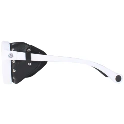 Moncler Sunglasses ML0046 21C White Black Leather Grey Silver Mirror