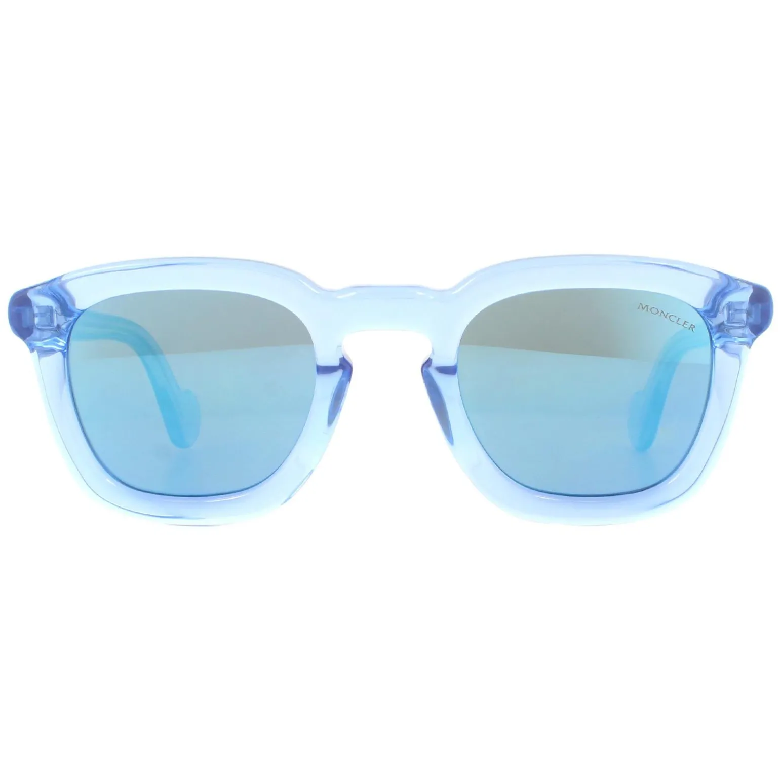 Moncler Sunglasses ML0006 84L Shiny Azure Transparent Blue Mirror