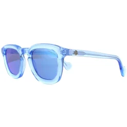 Moncler Sunglasses ML0006 84L Shiny Azure Transparent Blue Mirror
