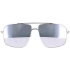Moncler Sunglasses ML0216-D 16D Shiny Palladium Smoke Silver Mirror Po