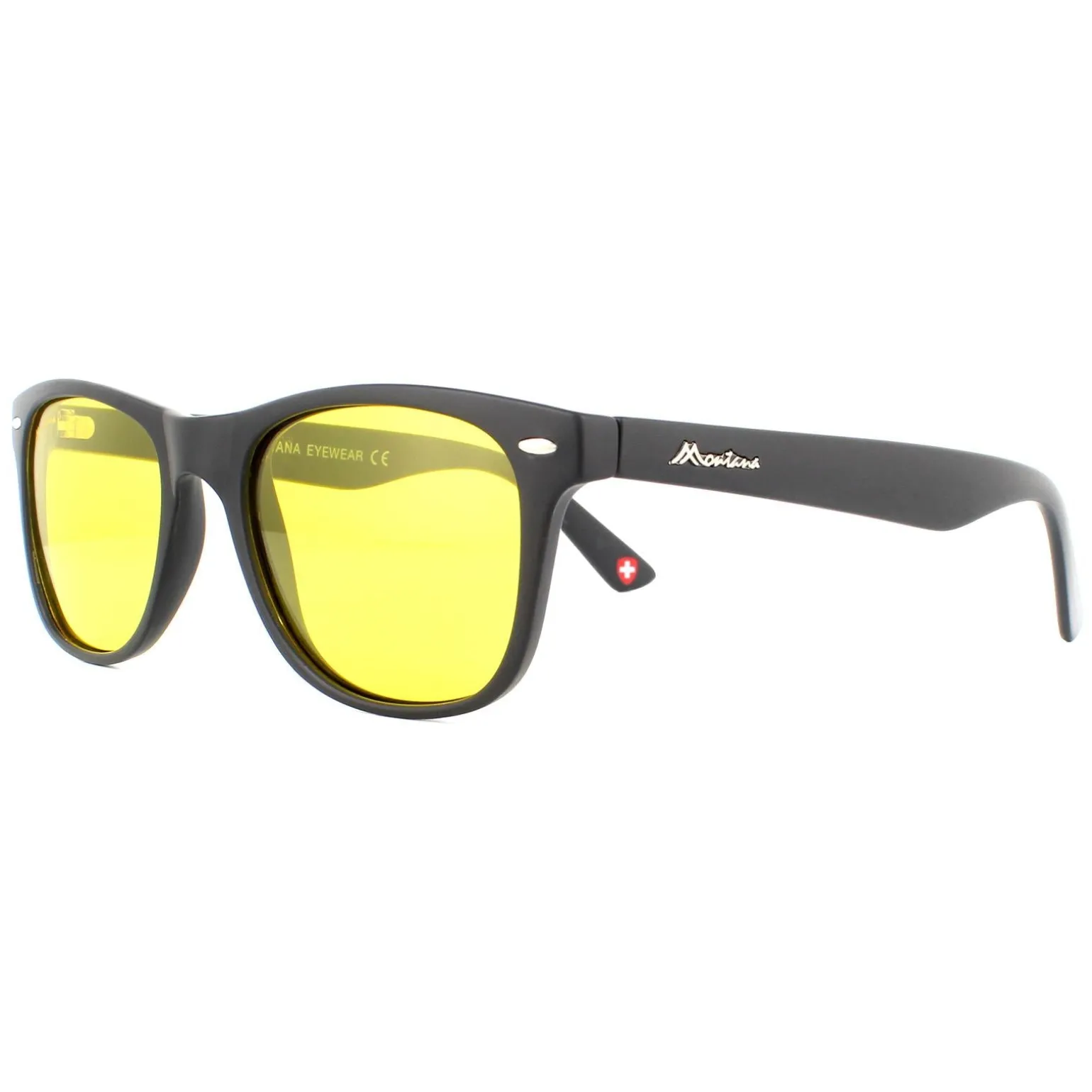 Montana Night Driving Sunglasses MP10 Y Matte Black Rubbertouch Yellow