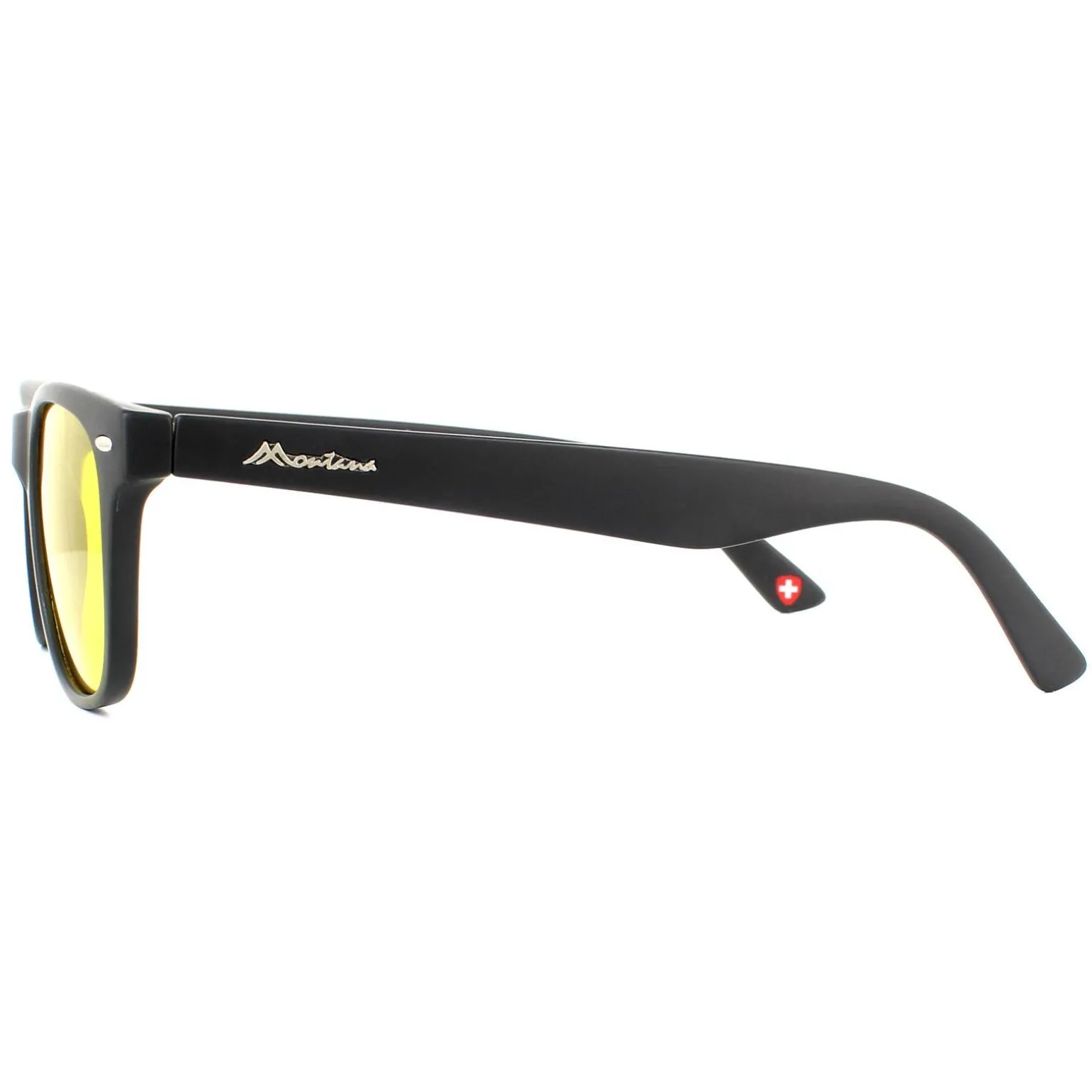 Montana Night Driving Sunglasses MP10 Y Matte Black Rubbertouch Yellow