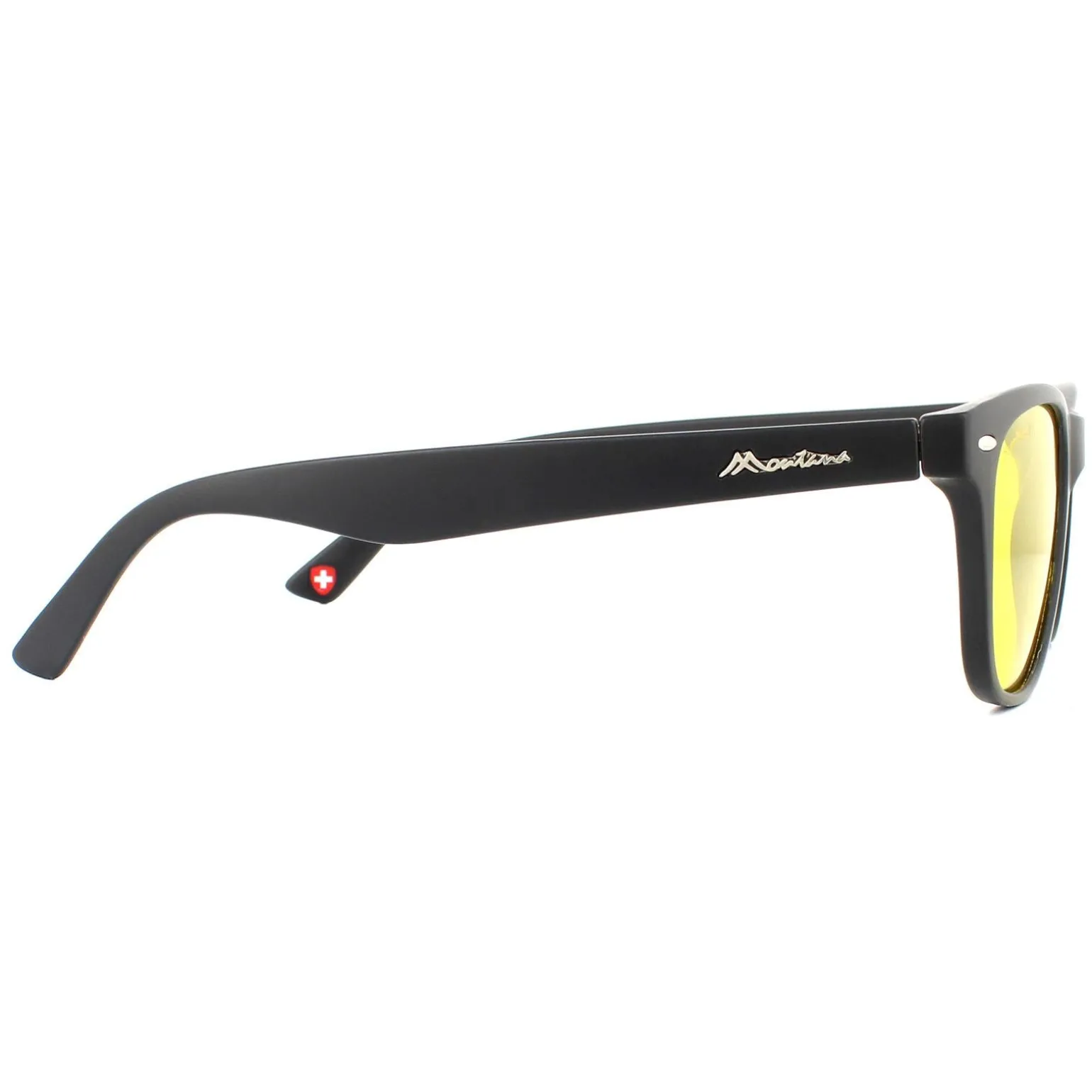 Montana Night Driving Sunglasses MP10 Y Matte Black Rubbertouch Yellow
