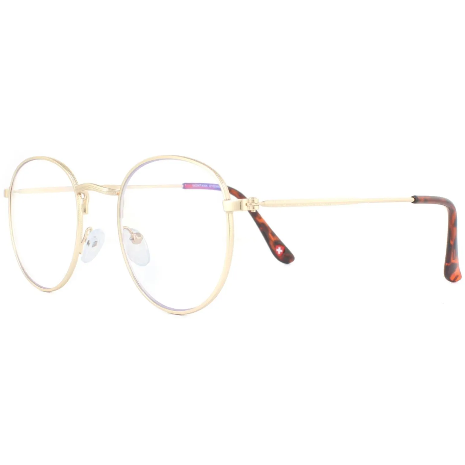 Montana Reading Glasses HBLF54-A Gold Blue Light Block +1.00