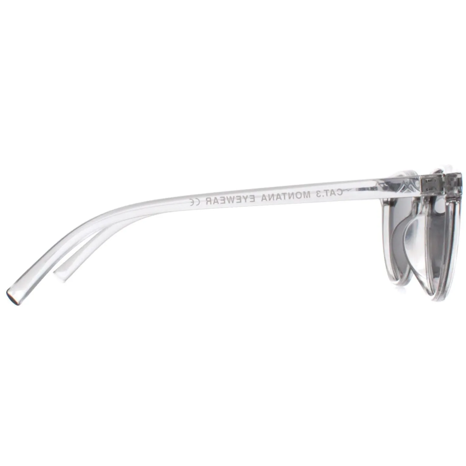 Montana Sunglasses MP75 B Shiny Clear Grey Smoke Polarized