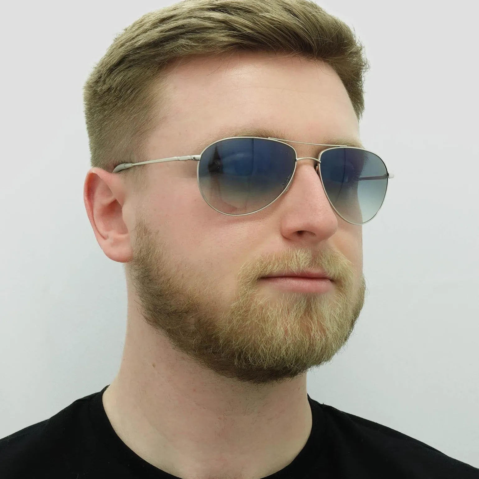 Oliver Peoples Sunglasses Benedict 1002 5241/3F Silver Chrome Sapphire