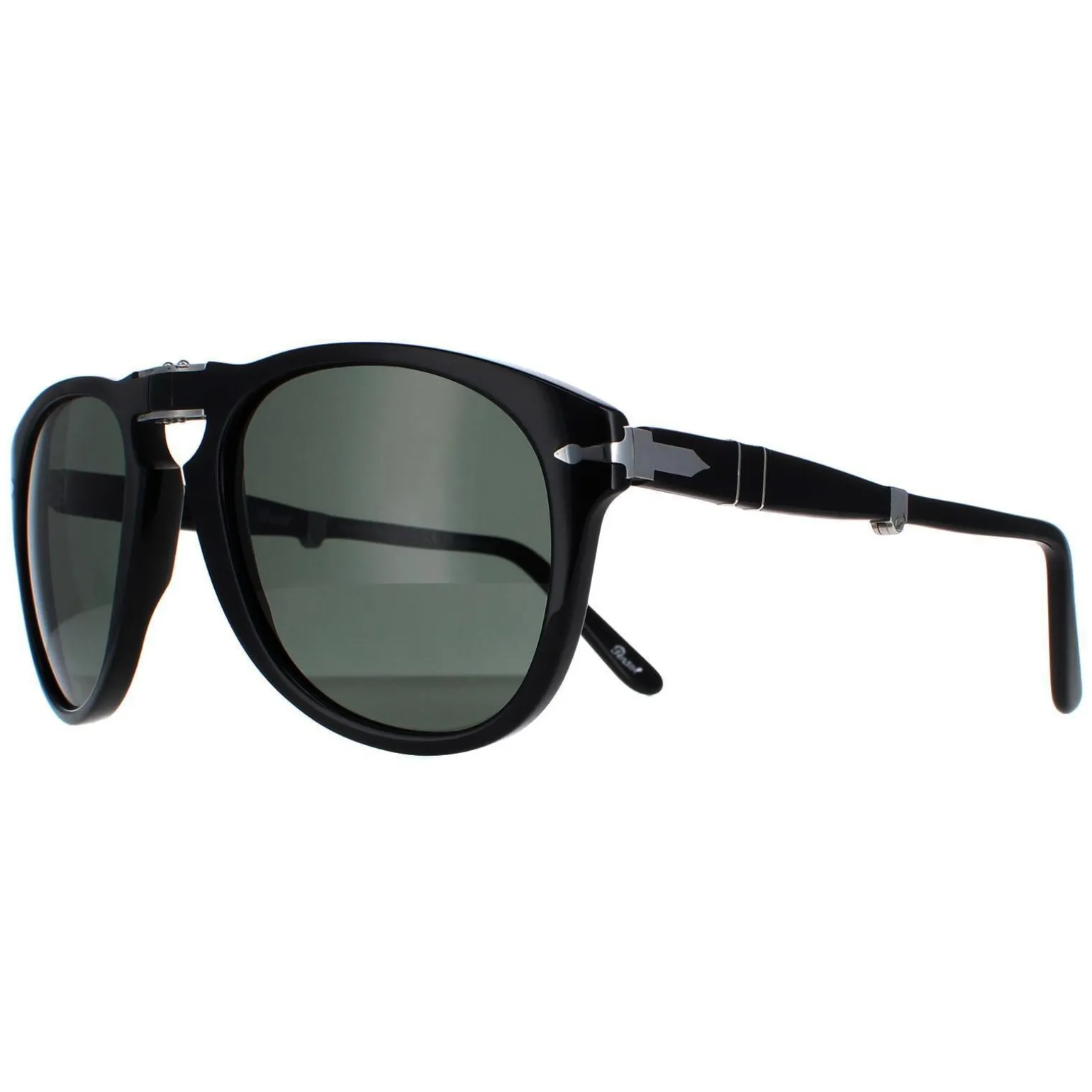 Persol Sunglasses PO0714 95/58 Black Green Polarized Folding 54mm