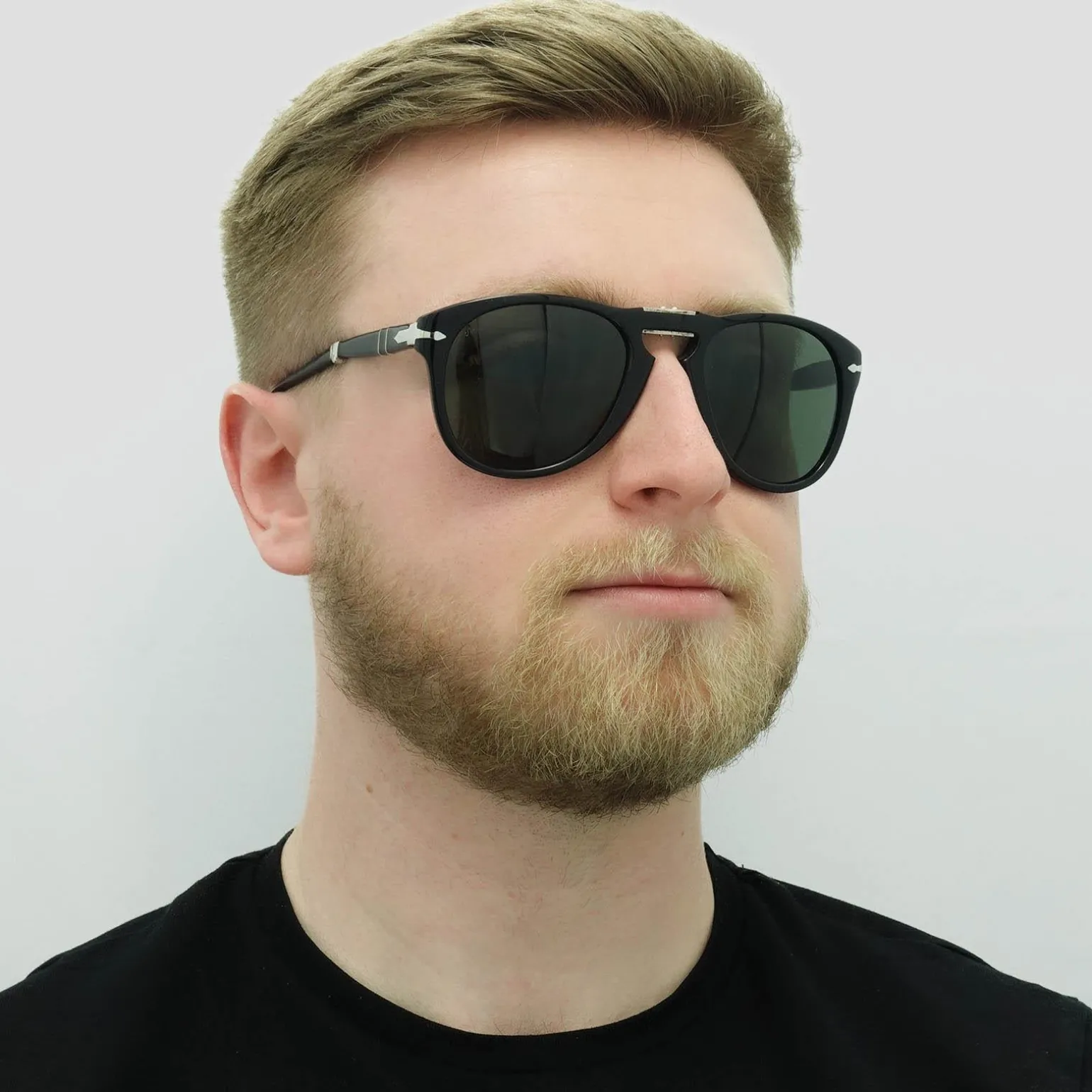 Persol Sunglasses PO0714 95/31 Black Green Folding 54mm