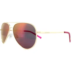 Polaroid Kids Sunglasses PLD 8015/N J5G AI Gold Grey Pink Mirror Polar