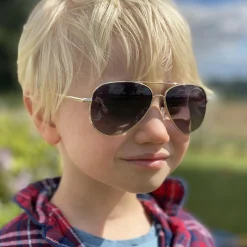 Polaroid Kids Sunglasses PLD 8015/N J5G AI Gold Grey Pink Mirror Polar