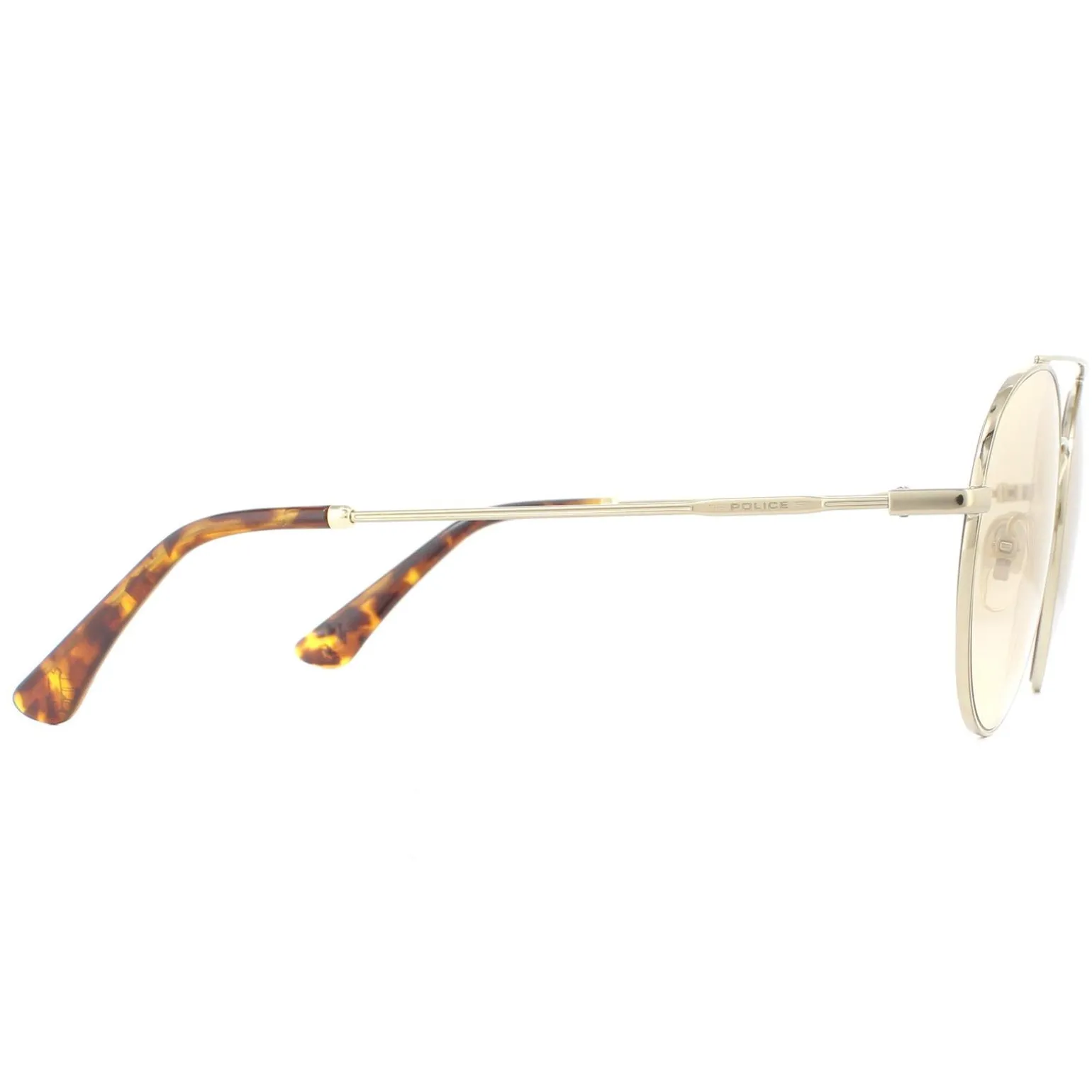 Police Sunglasses SPL728 8FFF Shiny Light Gold Havana Brown
