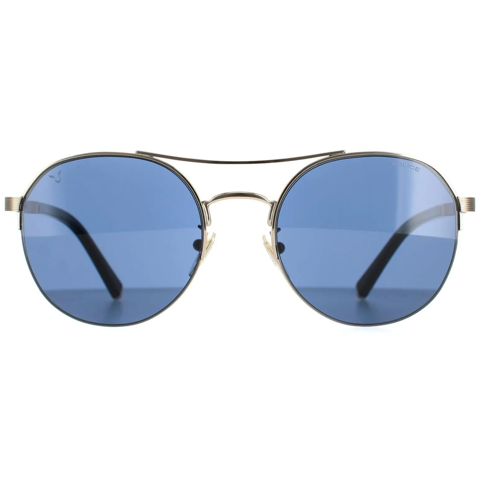 Police Sunglasses SPLA24 Lewis 03 0594 Shiny Light Gold Blue