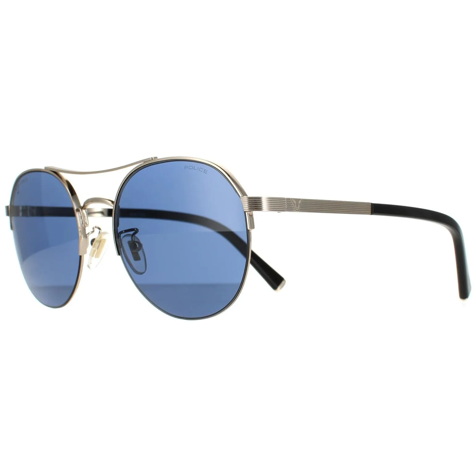 Police Sunglasses SPLA24 Lewis 03 0594 Shiny Light Gold Blue