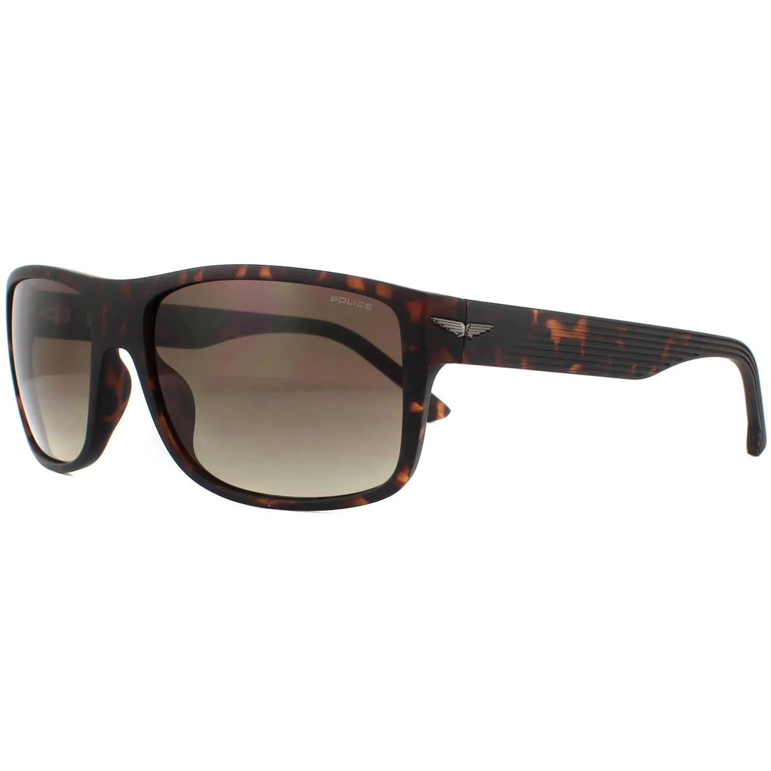 Police Sunglasses SPLB39 Tailwind 4 0738 Matte Dark Havana Smoke Brown