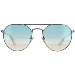 Police Sunglasses SPLF14 Urban 7 509B Shiny Ruthenium Smoke Mirror Sil