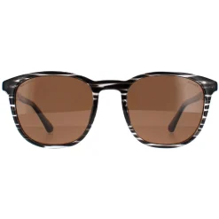Police Sunglasses SPLF18E 6BZP Striped Grey Brown Polarized