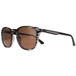 Police Sunglasses SPLF18E 6BZP Striped Grey Brown Polarized