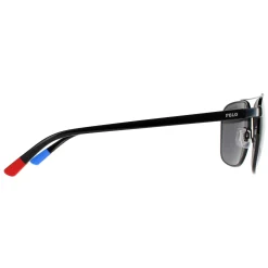 Polo Ralph Lauren Sunglasses PH3135 900381 Shiny Black Grey Polarized