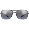 Prada Sport Sunglasses 54IS 1AB2F2 Black Rubber Grey Mirror Silver Gra