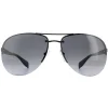 Prada Sport Sunglasses 56MS DG05W1 Black Rubber Polarized Grey Gradien