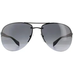 Prada Sport Sunglasses 56MS DG05W1 Black Rubber Polarized Grey Gradien