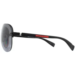 Prada Sport Sunglasses 56MS DG05W1 Black Rubber Polarized Grey Gradien