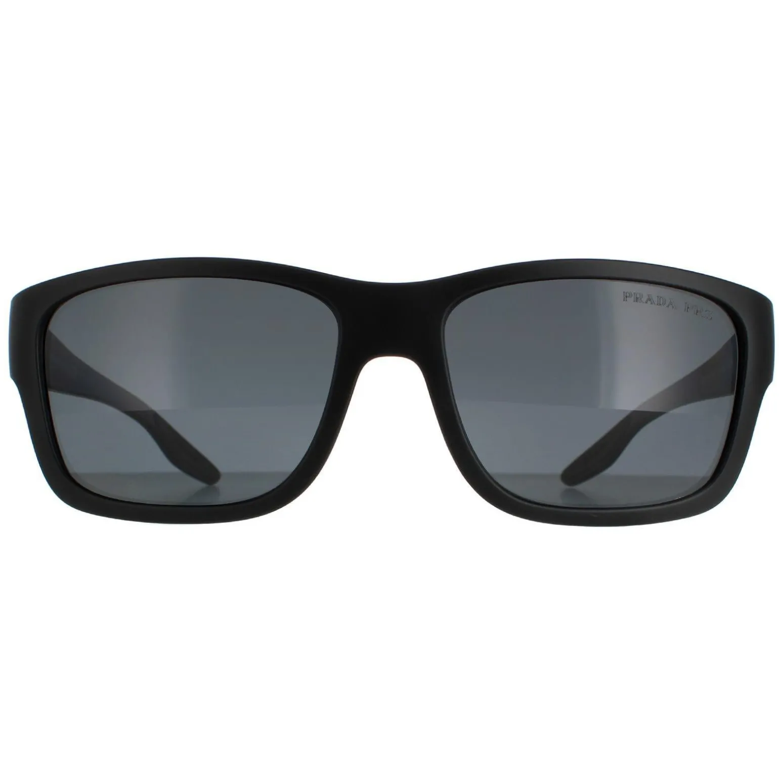 Prada Sport Sunglasses PS01WS DG002G Black Rubber Dark Grey Polarized