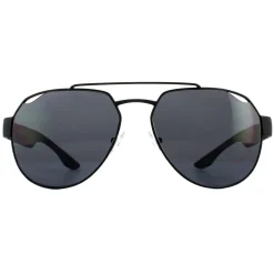 Prada Sport Sunglasses PS57US DG05Z1 Black Rubber Grey Polarized
