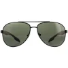 Prada Sport Sunglasses 53PS DG05X1 Black Rubber Green