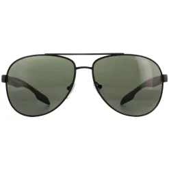 Prada Sport Sunglasses 53PS DG05X1 Black Rubber Green
