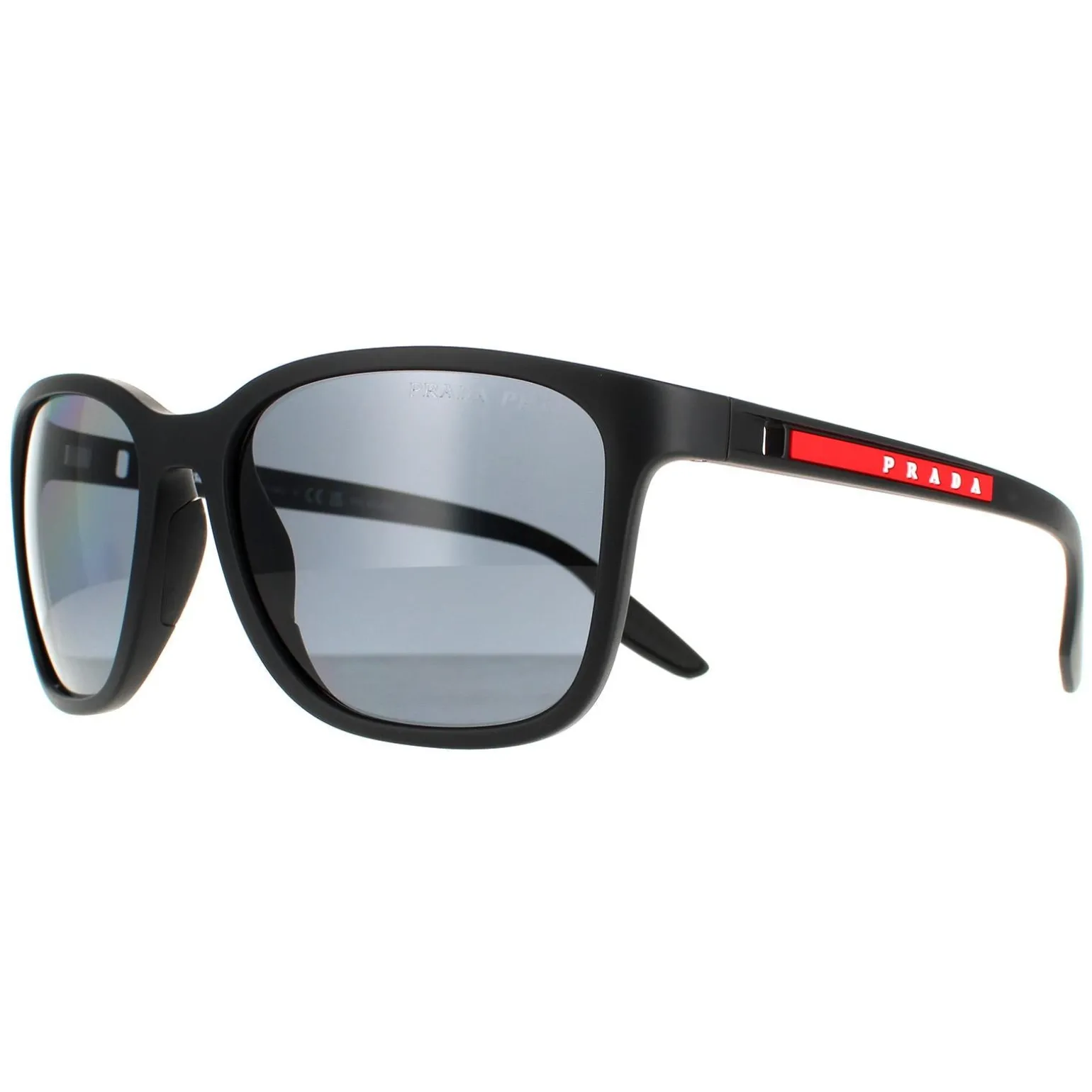 Prada Sport Sunglasses PS02WS DG002G Black Rubber Dark Grey Polarized