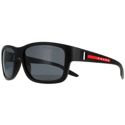 Prada Sport Sunglasses PS01WS DG002G Black Rubber Dark Grey Polarized