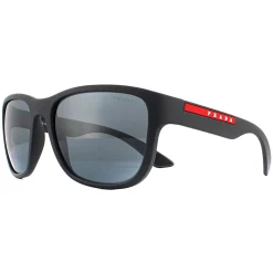 Prada Sport Sunglasses PS01US UFK5L0 Grey Rubber Dark Grey Mirror