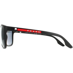 Prada Sport Sunglasses PS02WS DG002G Black Rubber Dark Grey Polarized