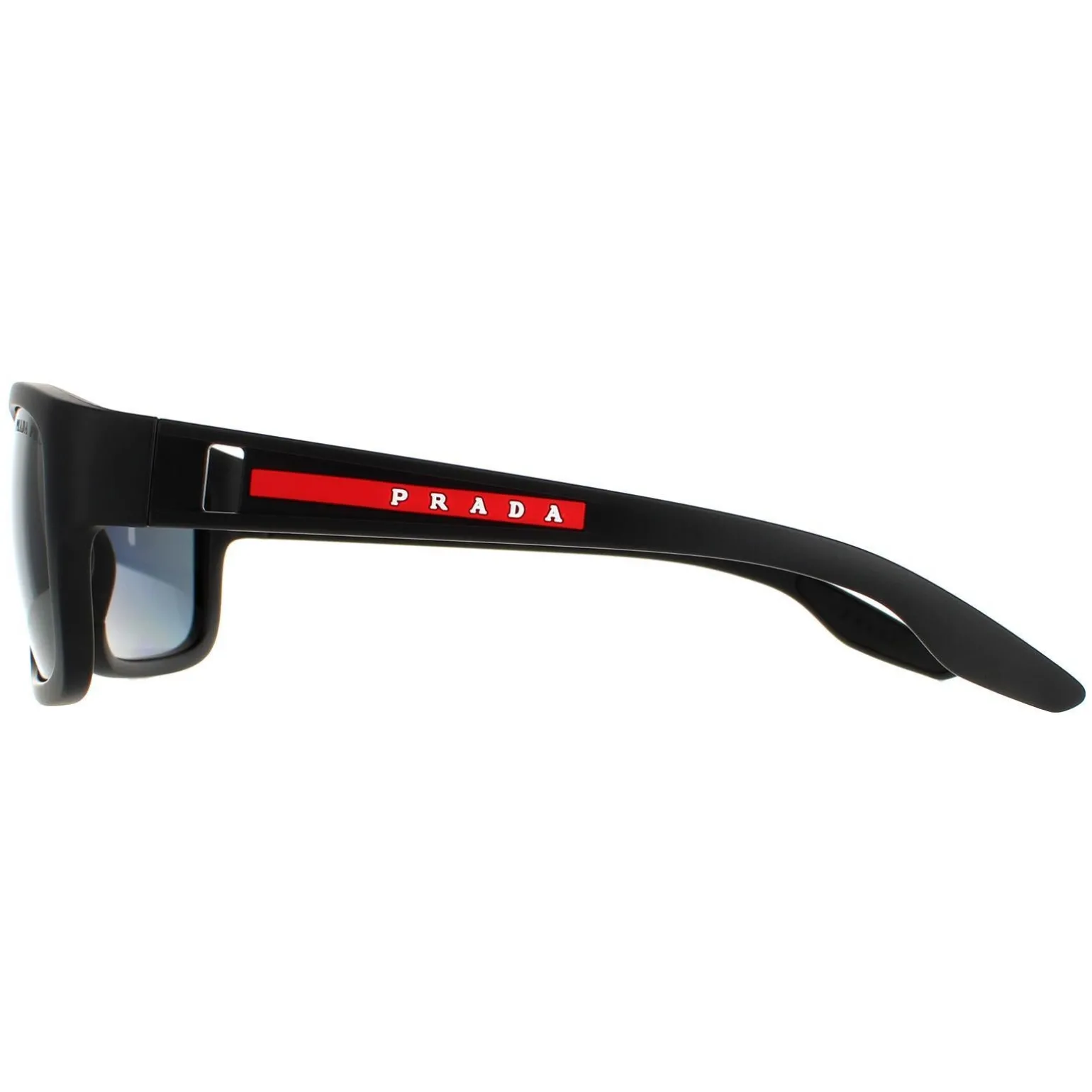 Prada Sport Sunglasses PS01WS DG002G Black Rubber Dark Grey Polarized