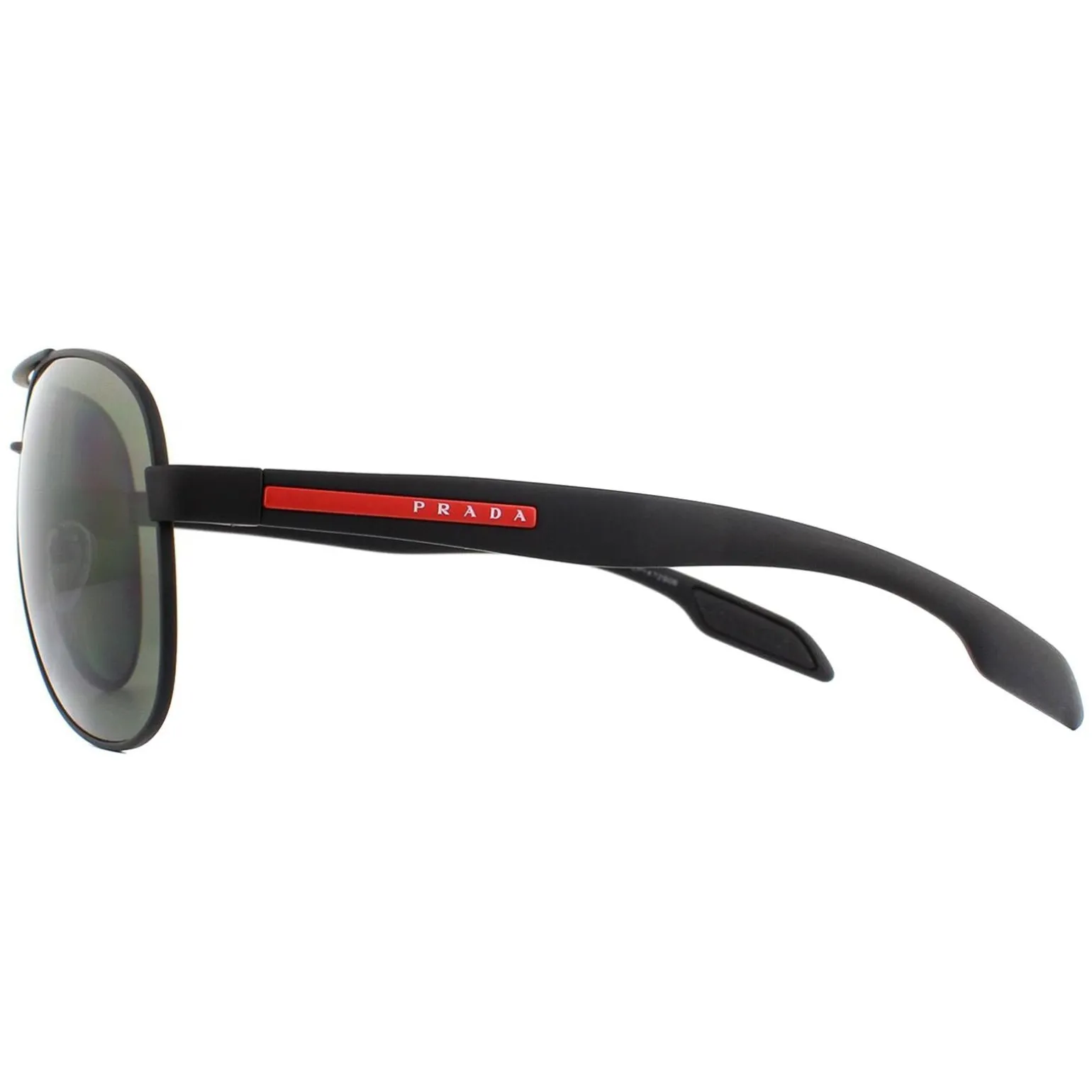 Prada Sport Sunglasses 53PS DG05X1 Black Rubber Green
