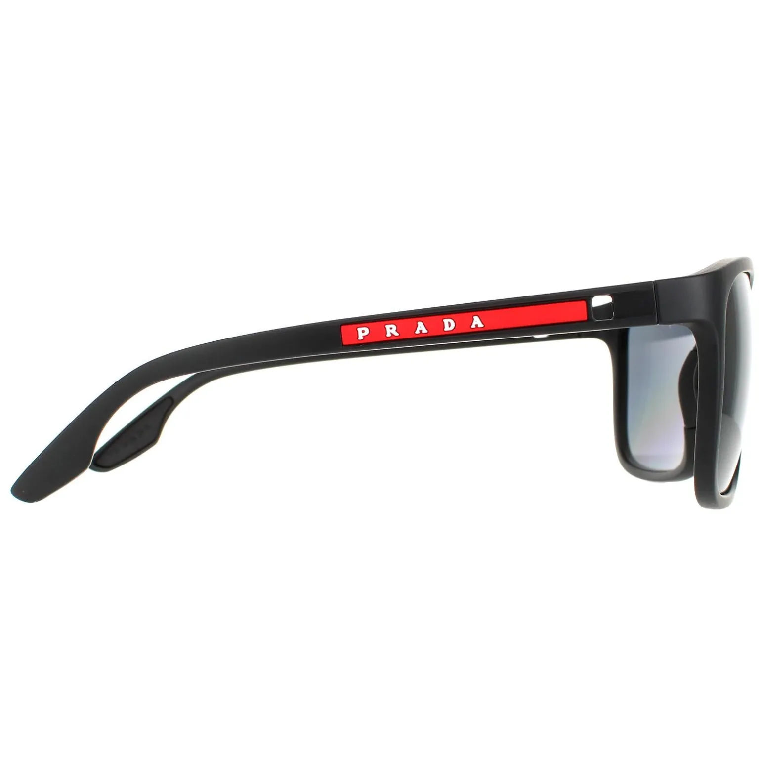 Prada Sport Sunglasses PS02WS DG002G Black Rubber Dark Grey Polarized