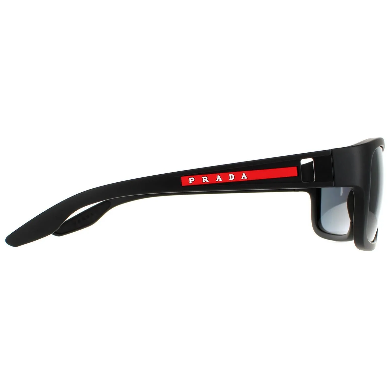 Prada Sport Sunglasses PS01WS DG002G Black Rubber Dark Grey Polarized