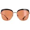 Prada Sunglasses PR51TS LAX6N0 Antique Gold Black Brown
