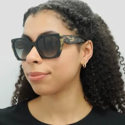 Prada Sunglasses PR15WS 3890A7 Black and Medium Tortoise Light Grey Gr