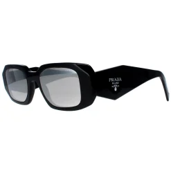Prada Sunglasses PR17WS 1AB2B0 Black Light Grey Mirror Silver