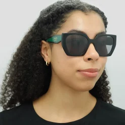 Prada Sunglasses PR15WS 1AB5Z1 Black Dark Grey Polarized