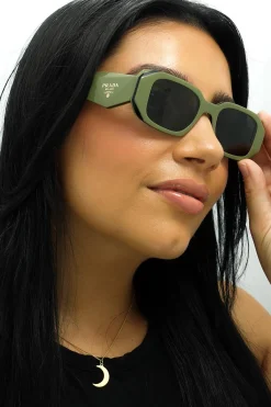 Prada Sunglasses PR17WS 13N5S0 Sage Black Dark Grey