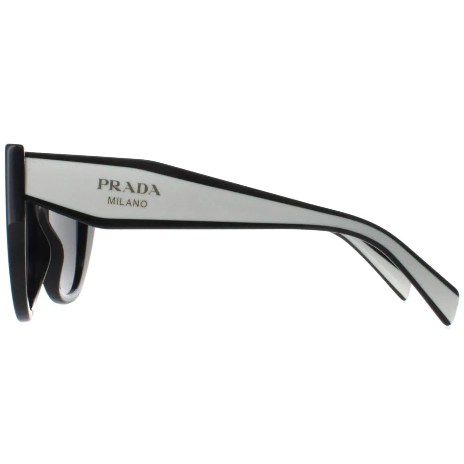 Prada Sunglasses PR14WS 09Q5S0 Black and Talc Dark Grey