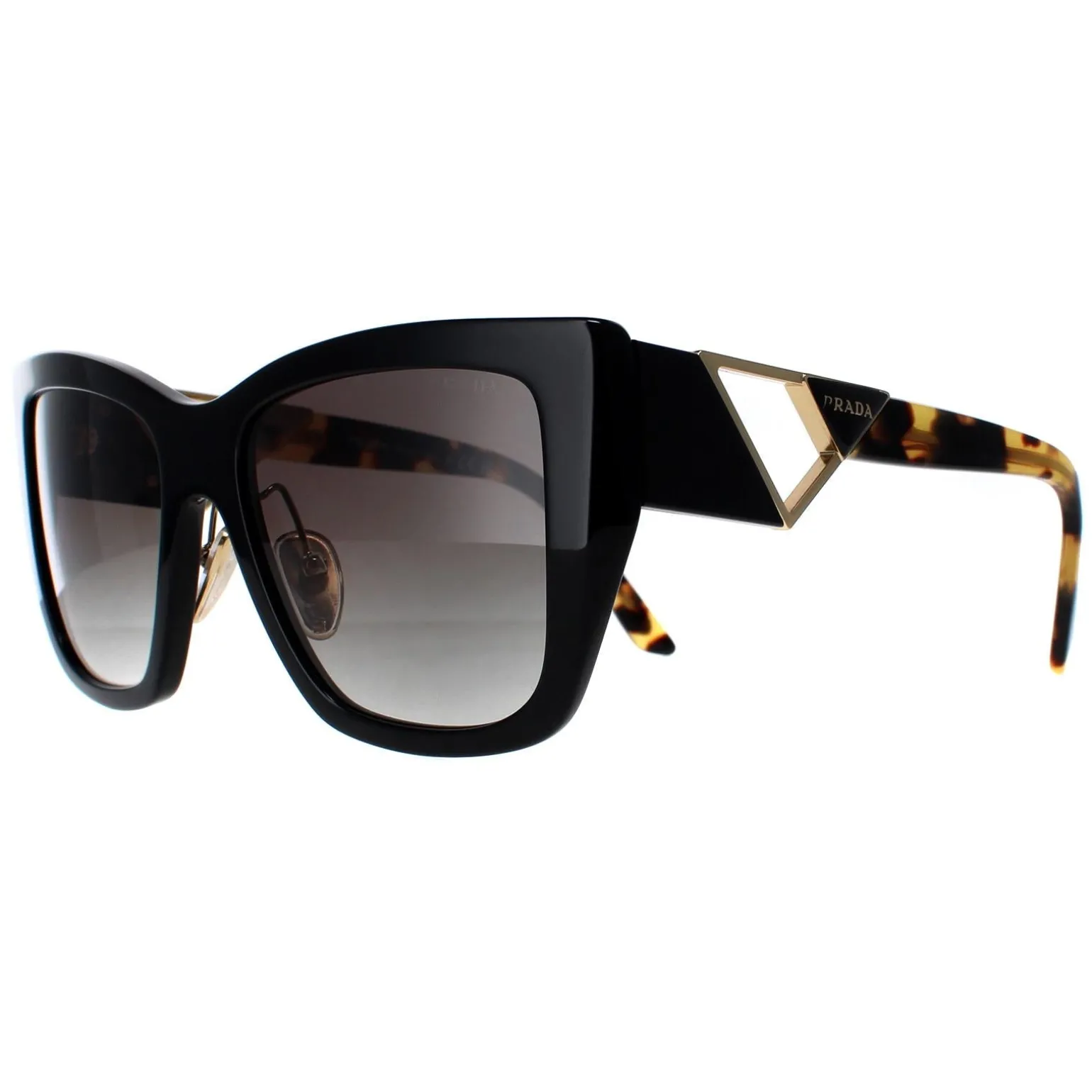 Prada Sunglasses PR21YS 1AB0A7 Black and Tortoise Grey Gradient