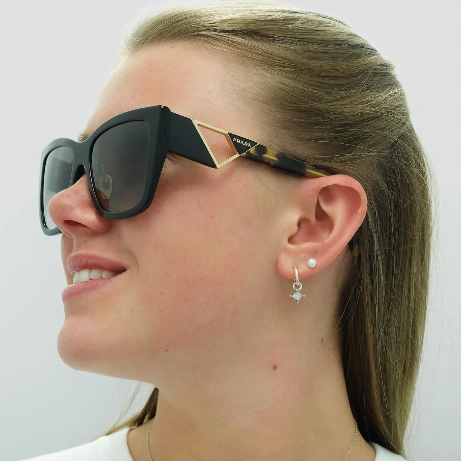 Prada Sunglasses PR21YS 1AB0A7 Black and Tortoise Grey Gradient